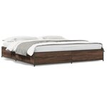 vidaXL Cadre de lit sans matelas chêne marron 200x200 cm