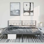 vidaXL Cadre de lit métal sans matelas avec tête de lit noir 183x213cm
