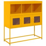 vidaXL Buffet jaune moutarde 100 5x39x107 cm acier laminé à froid