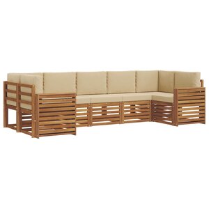 vidaXL Ensemble de canapés d'extérieur 7 pc Naturel et Beige