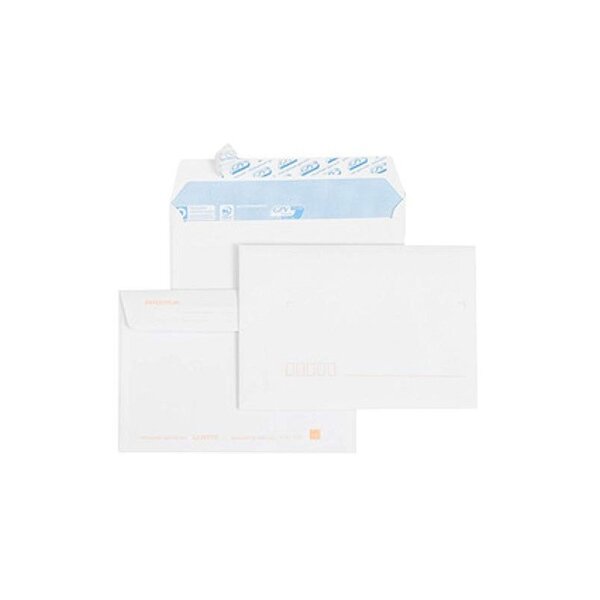Gpv 23472 enveloppe précasée vélin d l 110 x 220 mm bloc détachable fond bloc de 50 gris