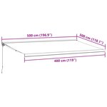 vidaXL Auvent manuel rétractable marron 500x300 cm