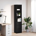 vidaXL Buffet haut chêne noir 37 5x35x180 cm bois d'ingénierie