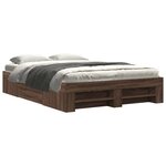 vidaXL Cadre de lit sans matelas chêne marron 135x190 cm