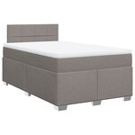 vidaXL Sommier à lattes de lit avec matelas Taupe 120x200 cm Tissu