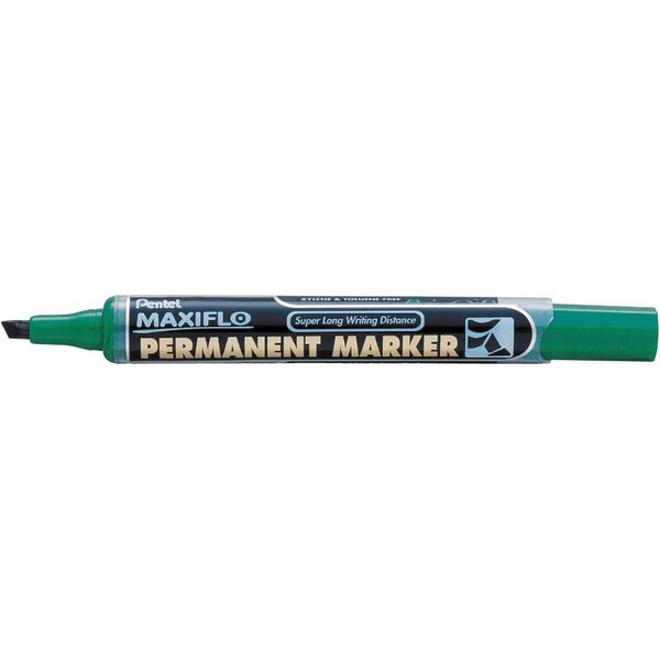 Marqueur permanent MAXIFLO  Pointe biseautée 4 6mm  Vert x 12 PENTEL