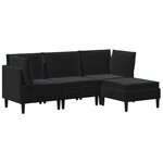 vidaXL Ensemble de meubles pour le salon 4 Pièces Noir Velours