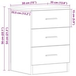 vidaXL Tables de chevet 2 Pièces Noir 38x35x56 cm Bois d'ingénierie