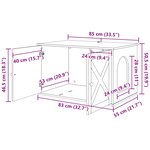 vidaXL Maison pour chat Chêne fumé 85 x 55 x 50 cm Bois d'ingénierie