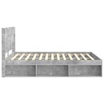 vidaXL Cadre de lit avec rangement et tête de lit Gris béton