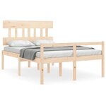 vidaXL Lit pour personne âgée et tête de lit 140x200 cm bois massif
