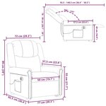 vidaXL Fauteuil inclinable massage électrique marron brillant