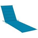 vidaXL Chaises longues lot de 2 avec coussin bleu Bois de teck solide