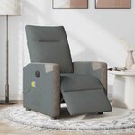 vidaXL Fauteuil inclinable de massage électrique gris foncé tissu