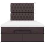 vidaXL Cadre de lit ottoman avec matelas marron foncé 120x200 cm tissu