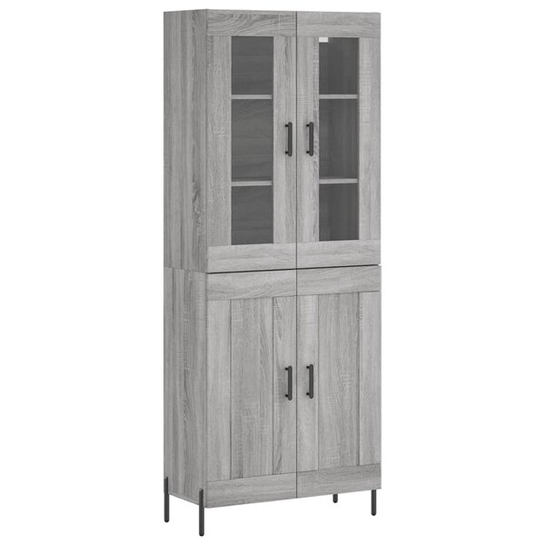 vidaXL Buffet haut Sonoma gris 69 5x34x180 cm Bois d'ingénierie