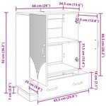 vidaXL Buffet Chêne artisanal 66 x 34 5 x 92 cm Bois d'ingénierie
