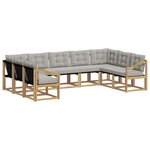 vidaXL Ensemble de canapés d'extérieur 9 pc Blanc et gris clair