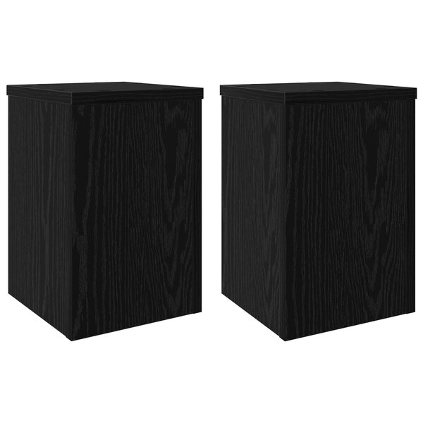vidaXL Supports de plantes 2 Pièces en chêne noir 20x20x30 cm en bois technique