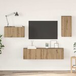 vidaXL Ensemble meuble TV 4 Pièces chêne artisanal 30.5 x 30 x 60 cm