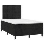 vidaXL Sommier à lattes de lit avec matelas noir 120x190 cm velours