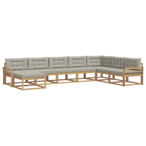 vidaXL Ensemble de canapés d'extérieur 8 Pièces Blanc et gris clair