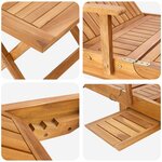 vidaXL Transat avec Table Bois de teck massif Marron
