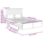 vidaXL Lit de Rangement Chêne Sonoma 120 x 190 cm Bois d'ingénierie