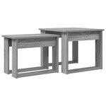 vidaXL Ensemble de tables basses 2 Pièces Gris Sonoma Bois d'ingénierie