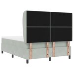 vidaXL Lit ressort avec matelas gris clair 160x200 cm en velours