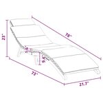 vidaXL Transat Gris foncé 188 x 55 x 59 cm Bois de teck solide