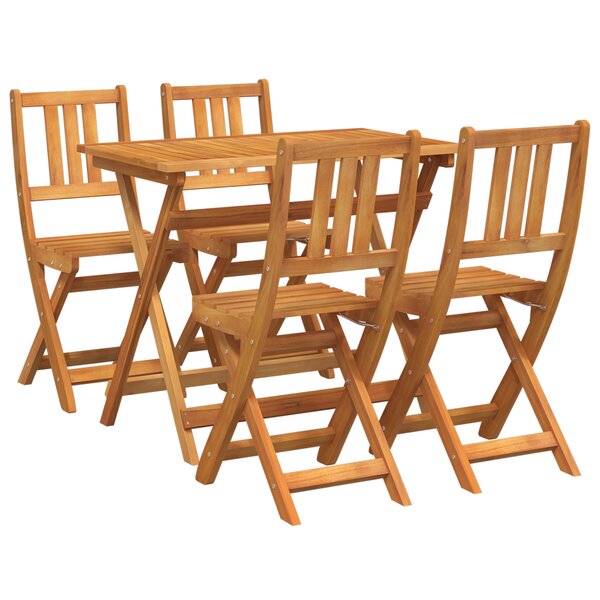 Ensemble Bistro de Jardin 4 Pièces Pliable en Bois Massif d'Acacia vidaXL