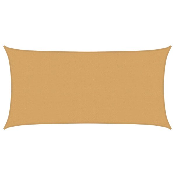 vidaXL Voile d'ombrage 160 g/m² rectangulaire sable 2 5x5 m PEHD