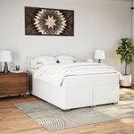 vidaXL Sommier à lattes de lit avec matelas Blanc 140x200cm Similicuir