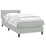 vidaXL Sommier à lattes de lit et matelas gris clair 80x220 cm velours