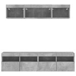 vidaXL Unités murales TV avec LED 5 Pièces gris béton bois d'ingénierie