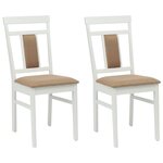 vidaXL Chaise de salle à manger 2 Pièces Blanc et marron