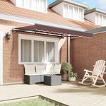 vidaXL Auvent Rétractable Marron 250 x 200 cm tissu