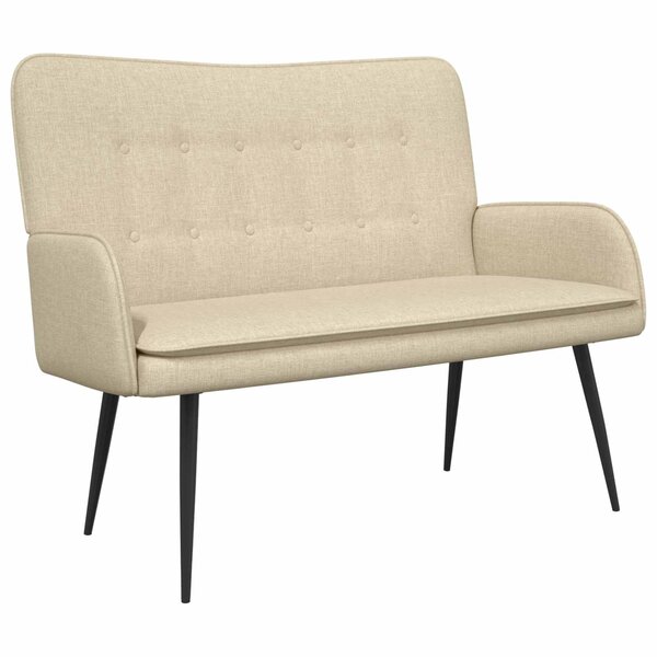 vidaXL Sofa 2 places Crème 115 x 61 x 87 cm Tissu