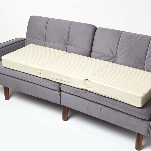 Coussin d'assise déhoussable pour canapé 3 places en coton  Beige - HOMESCAPES