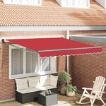 vidaXL Auvent Rétractable Rouge 350 x 250 cm tissu