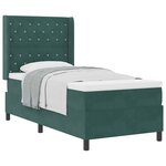 vidaXL Lit à ressorts avec tête de lit Vert foncé 90 x 190 cm Velours