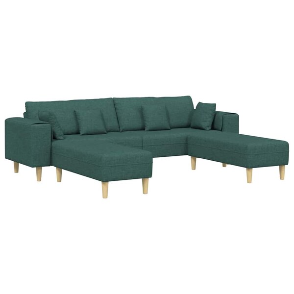 Sofa en tissu avec coussin 3 Pièces Vert foncé 208 cm tissu