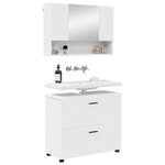 vidaXL Ensemble de mobilier de salle de bain avec tiroir 2 Pièces Blanc