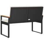 vidaXL Banc extérieur Noir et blanc crème 107 x 61 x 80 cm polyrotin
