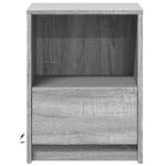 vidaXL Armoire de chevet et lumières LED sonoma gris bois d'ingénierie