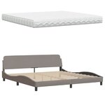 vidaXL Lit avec matelas Hanko taupe 200x200 cm tissu