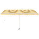 vidaXL Auvent automatique sur pied 450x300 cm Jaune/Blanc
