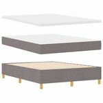 vidaXL Lit à ressorts avec bandes LED Taupe 140 x 200 cm tissu
