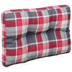 vidaXL Coussins de palette lot de 2 motif à carreaux rouge tissu